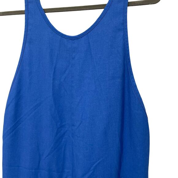 Vintage 60s Blue Cotton Blend Casual Overalls by Marion Sue- Size Small - Picture 4 of 11